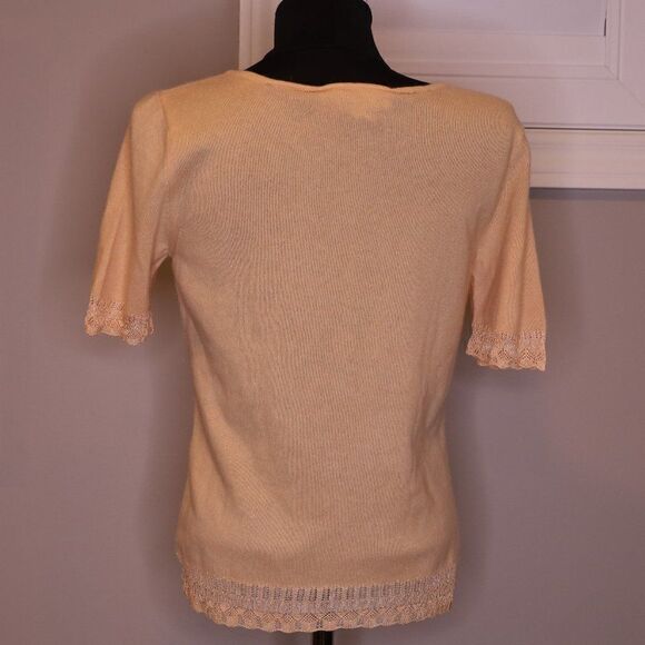 Escada Cashmere Crochet Top Sz S - Picture 2 of 6